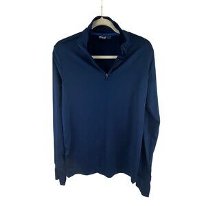 Crivit Mens Navy Blue Long Sleeve Athletic Pullover Top 1/4 Zip Performance